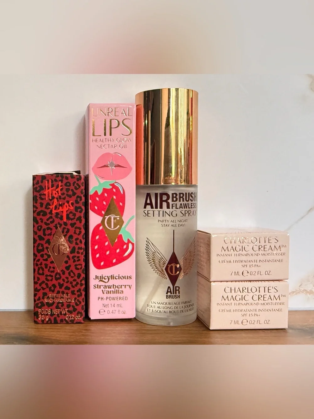 Charlotte Tilbury Patsy Red Lipstick & Strawberry Vanilla Beauty Bundle